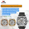 Tevise 894 Oem Custom Design Men's Automatic Watch Square Hollow-out Luminous Mechanical Wrist Watch