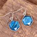 Geometric Hexagon Women Apatite Dangle Earring Fashion Natural Stone Hook Drop Earrings Designer Jewelry Bijoux Dropshipping Popular Jewelry