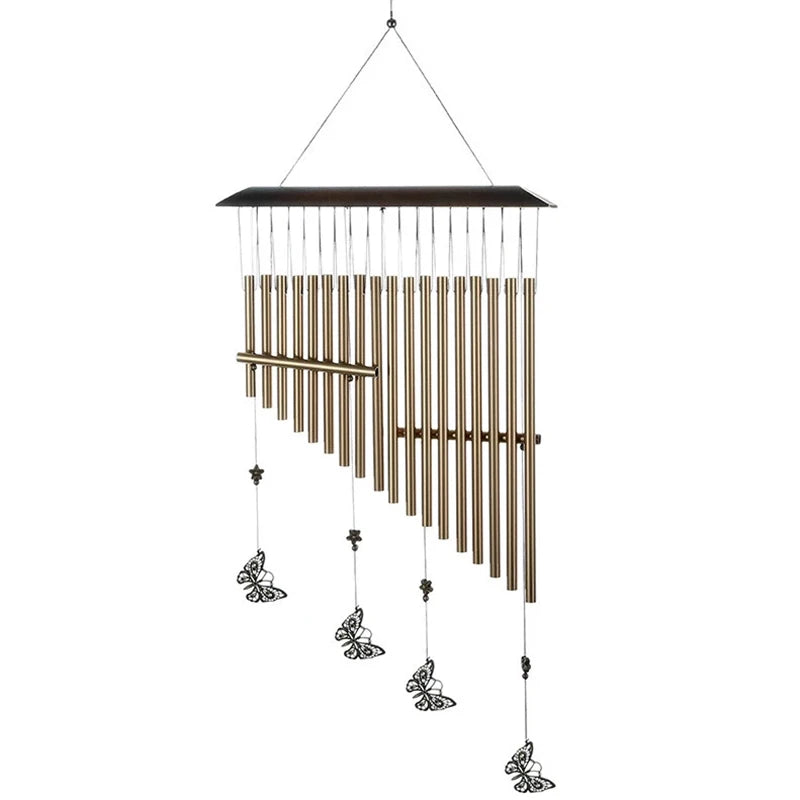 Factory Price Harp Wind Chimes Butterfly 75cm Yard Garden Tubes Aluminum Antique Windchime Wall Hanging Outdoor Home Decoration
