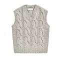 Shinesia Winter Fall Fashion Pullover Knitwear Vest Jumpers Custom Men Solid Sleeveless Cotton Vintage Cable Knit Sweater Vest