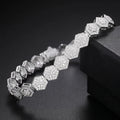 Wholesale Price Hip Hop Diamond White Gold 925 Sterling Silver Bracelets Iced Out Vvs Moissanite Geometric Hexagon Bracelet MegaBDM