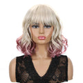 Rebecca  Short Curly Wig for Black Women Pink Blue Wig Synthetic Heat Resistant 12 Inch Cosplay Synthetic Wig in Stock