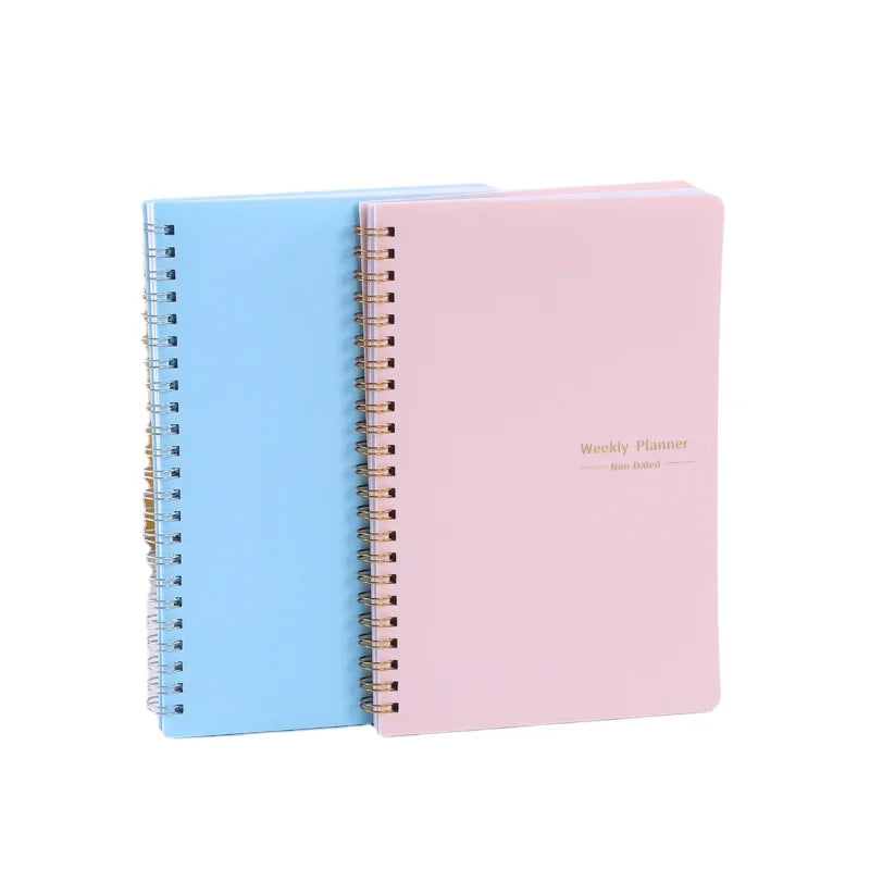 Simple creative high-value color matte coil this practical divider page student date plan notebook