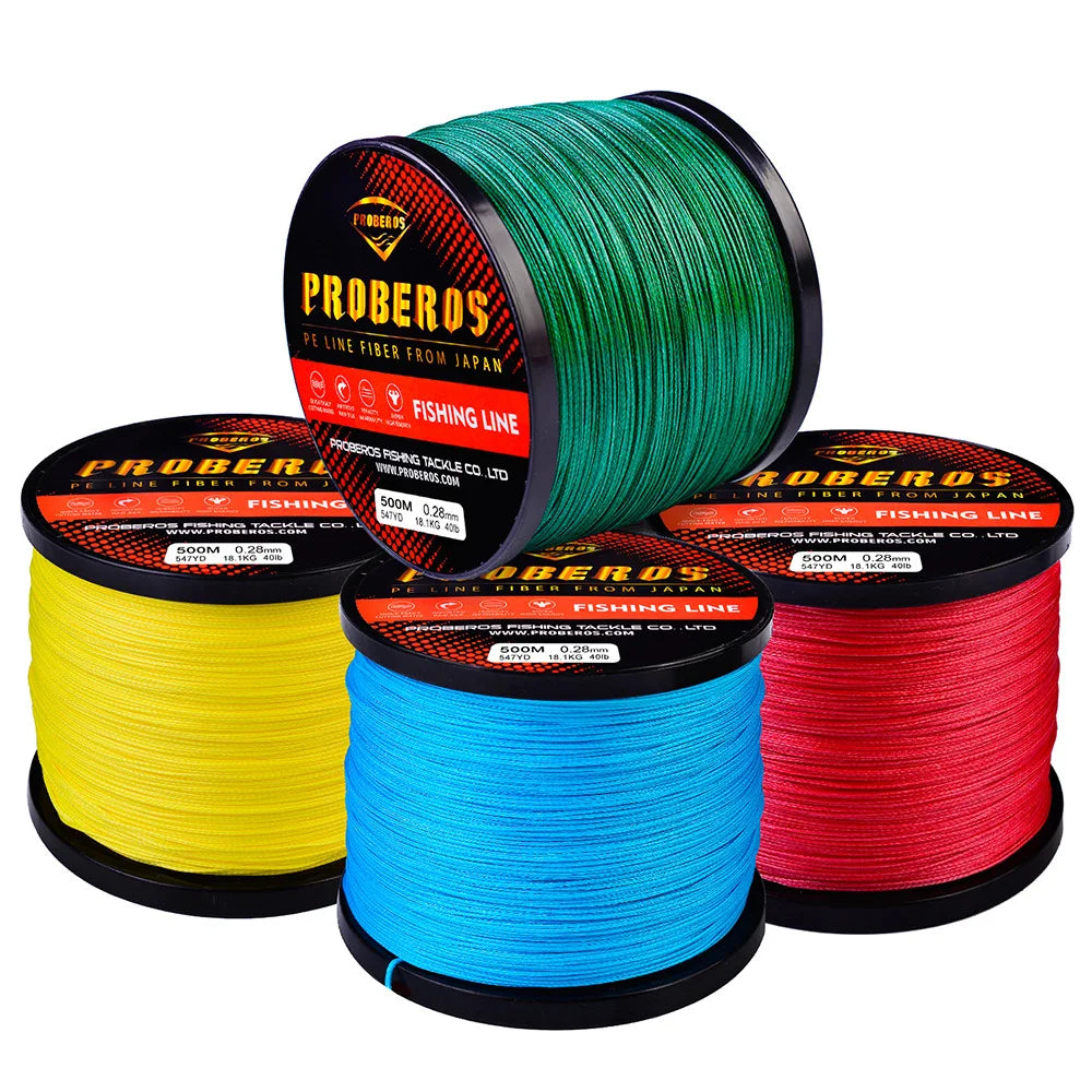 WFL001 500m PE 8X Braided Fishing Line PE Material Super Colorful High Horsepower Strong Fishing Line