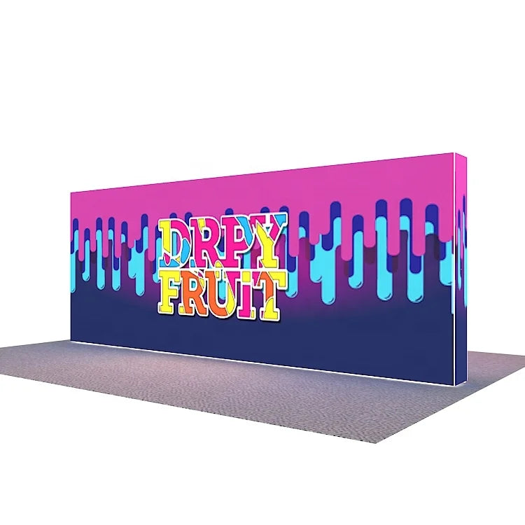 Customized New Design Aluminum Frame Portable Quick Set up Led Trade Show Booth Display Backdrop Pop up Backlit Stand