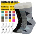 Luxury Boxed Ordinary Business Custom logo Work Cotton Knitted Classic Round Neck Men's Luxury Dress Socks