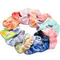 Custom Wholesale Tie Dye Elastic Hair Rope Ponytail Velvet Hair Scrunchies for Girls