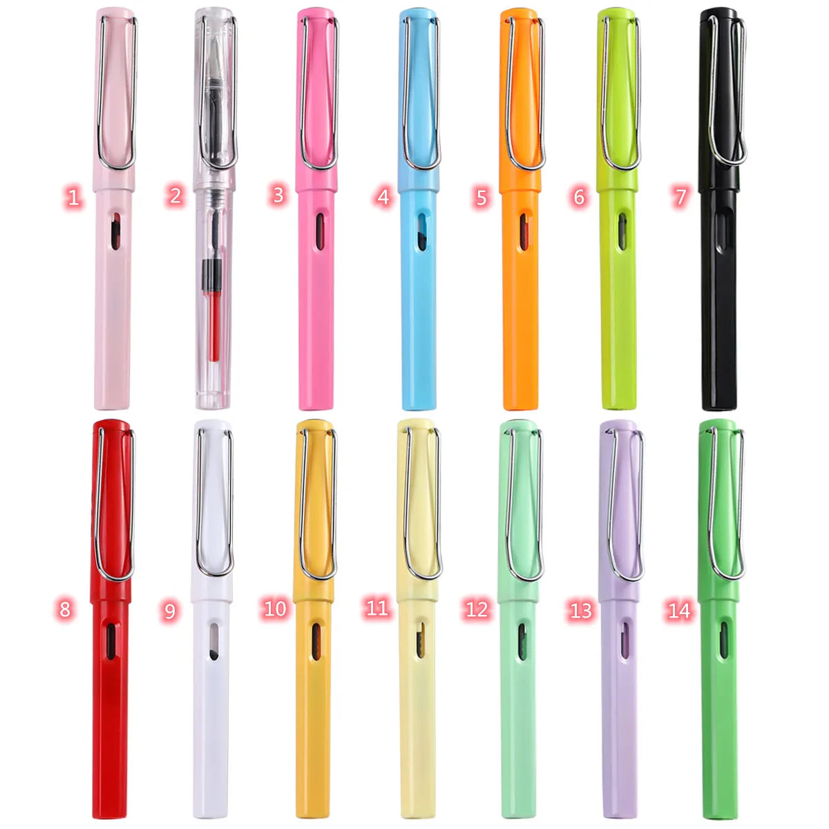SHULI Promotional Wholesale Custom Manufactures Logo Plated Clip "F" Tip Plastic Luxury Classic Fountain Pens for Student
