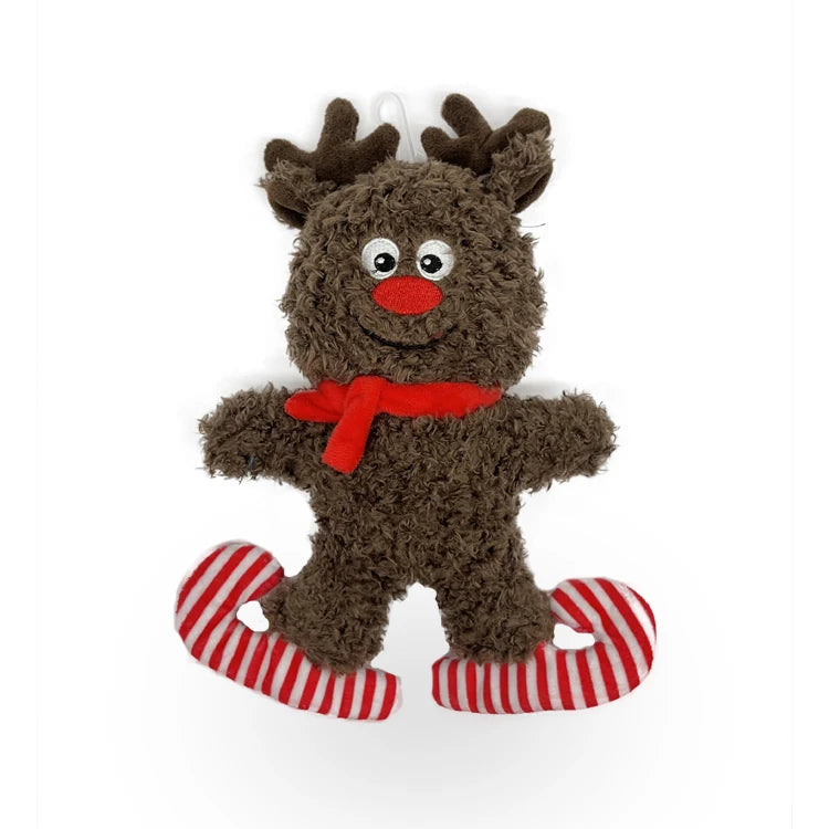 2025 Wholesale Stock Squeaky Dog Toy Elk Plush Christmas Plush Dog Toy