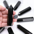 Natural Crystal Quartz Stone Obsidian  Hexagon Column Ornaments Crystal Stone Gravel Hexagon Prism