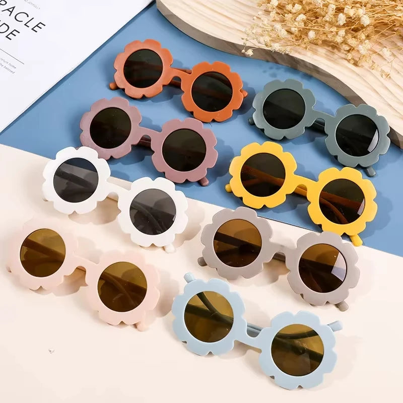 2025 Latest Classic Sunflower Children's Sunglasses Anti UV Children's Sunglasses Customized Logo Youth Sunglasses