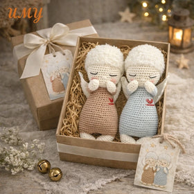Handmade Crochet Cotton Fabric Baby Comforter Angel Doll with PP Cotton Filling