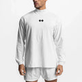 Oversized Turtleneck T-shirt Mens Dropped Shoulder Long Sleeve Fitness T Shirt Spring Autumn Cotton Loose Gym Clothing