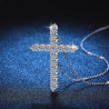 Silver 925 Original Total 1.6 Carat Brilliant Cut Diamond Test Past D Color Moissanite Cross Pendant Necklace Gift Fine Jewelry