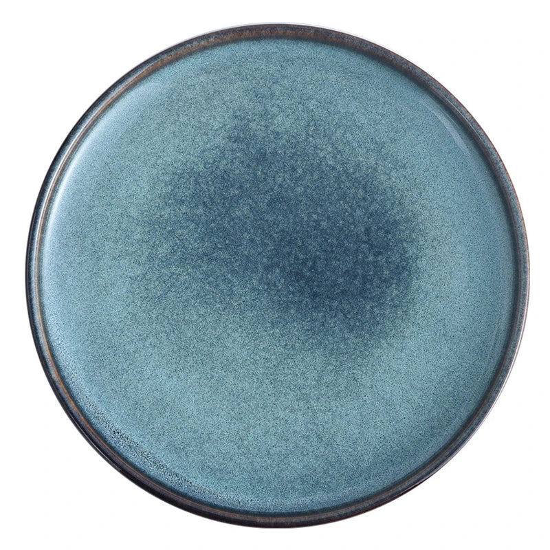 Blue Kiln Gradient Ceramic Western Food Plate Restaurant Dinner Plate Household Tableware Plates