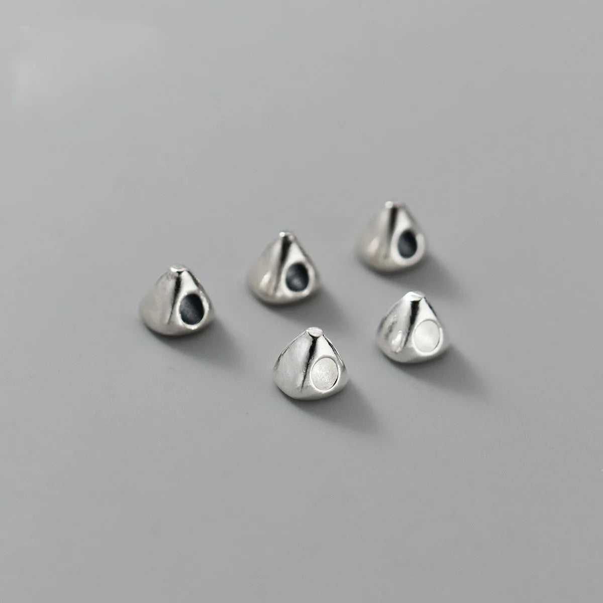 Hot Sale Loose Beads 925 Sterling Silver Geometry Cone Charm Beads for Jewelry Making Accessories