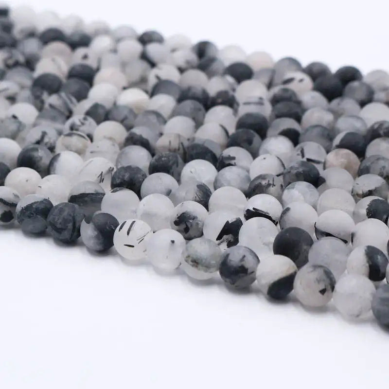 Wholesale 6 8 10 12mm Natural Stone Black Quartz Gemstone Beads Loose Beads for Jewelry Diy Making