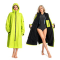 Custom Sherpa Lined Waterproof Changing Robe Full Zip Windproof Long Surf Poncho Coat with Hood