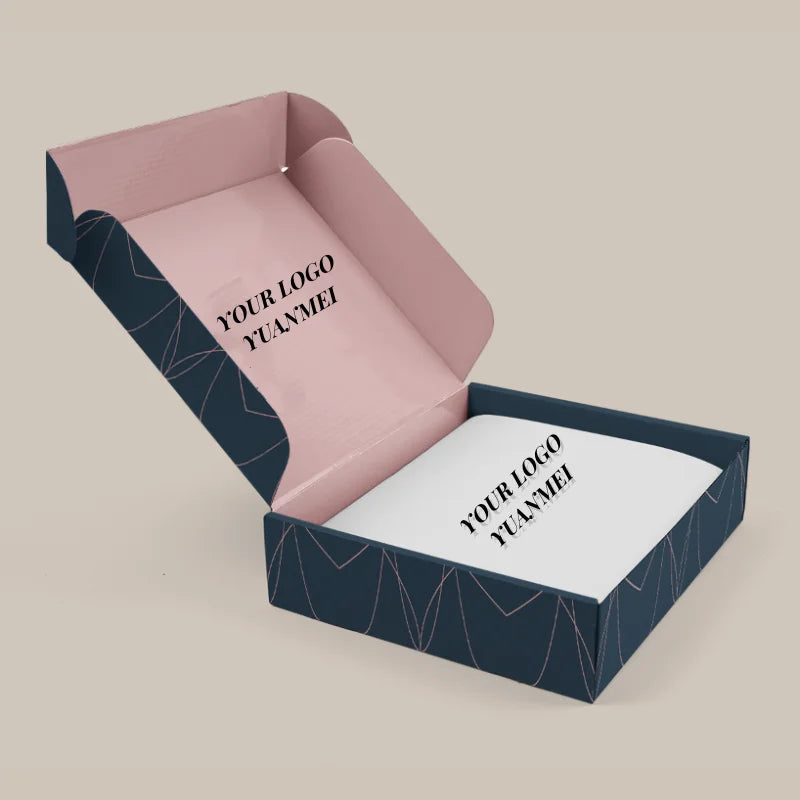 Custom Logo Printed Embossed Matt Laminated Ear Lock Corrugated Cardboard Recyclable Paper Packaging Mailer Postal Shipping Box