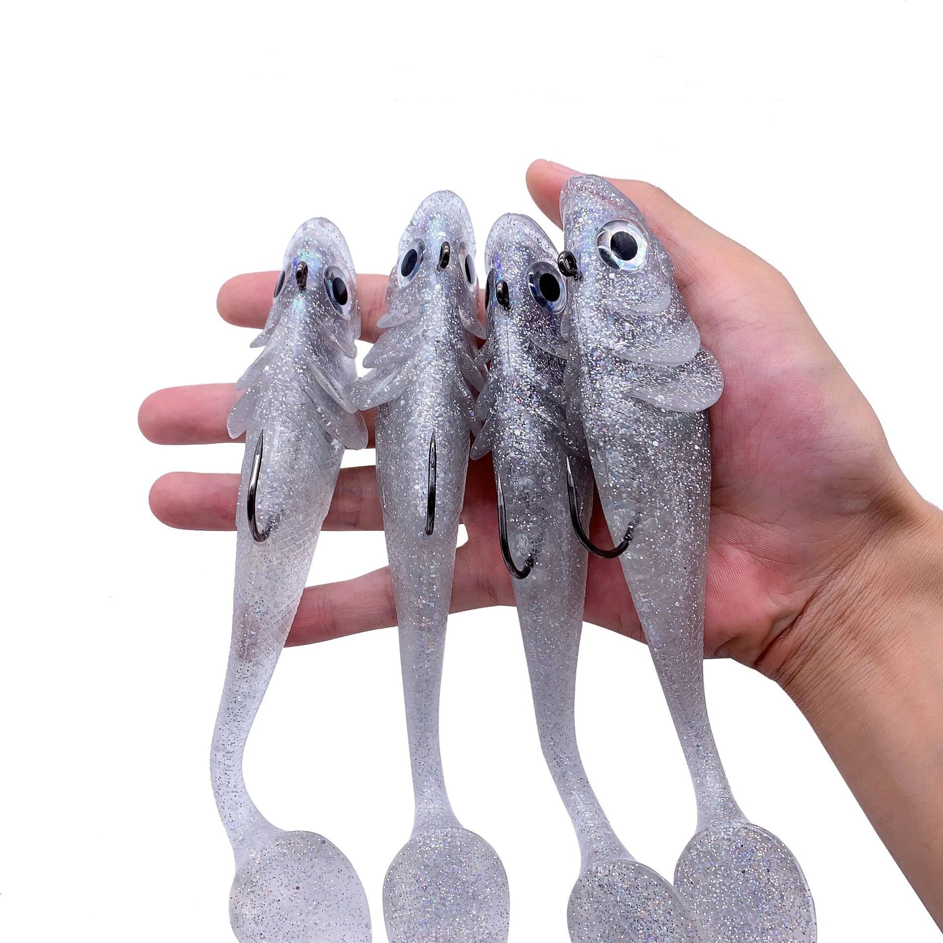 SNEDA Wholesale 195mm/95g Soft Plastic Lead Fish Lure Artificial Soft Lure for Big Game Fishing With 3D Eyes T Tail Fishing Lure