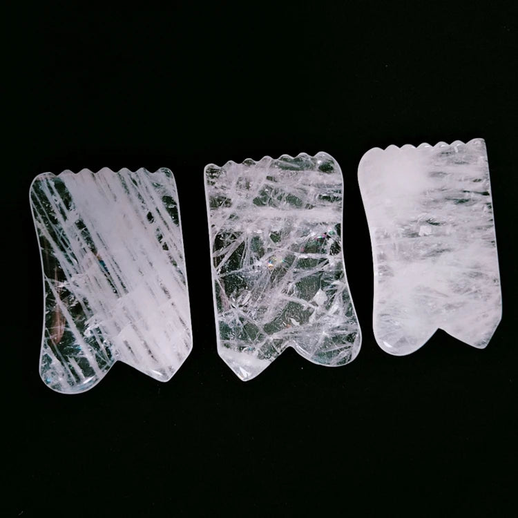 2026 Pink Beauty Skin Massage Tool Gua Sha Stones Clear Quartz Gua Sha for Body