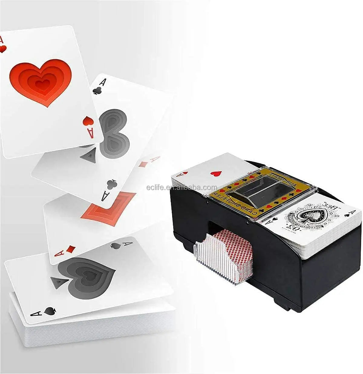 Cheap Classic Casino Dealer Equipment Battery Operated 2 Deck Automatic Playing Card Shuffler