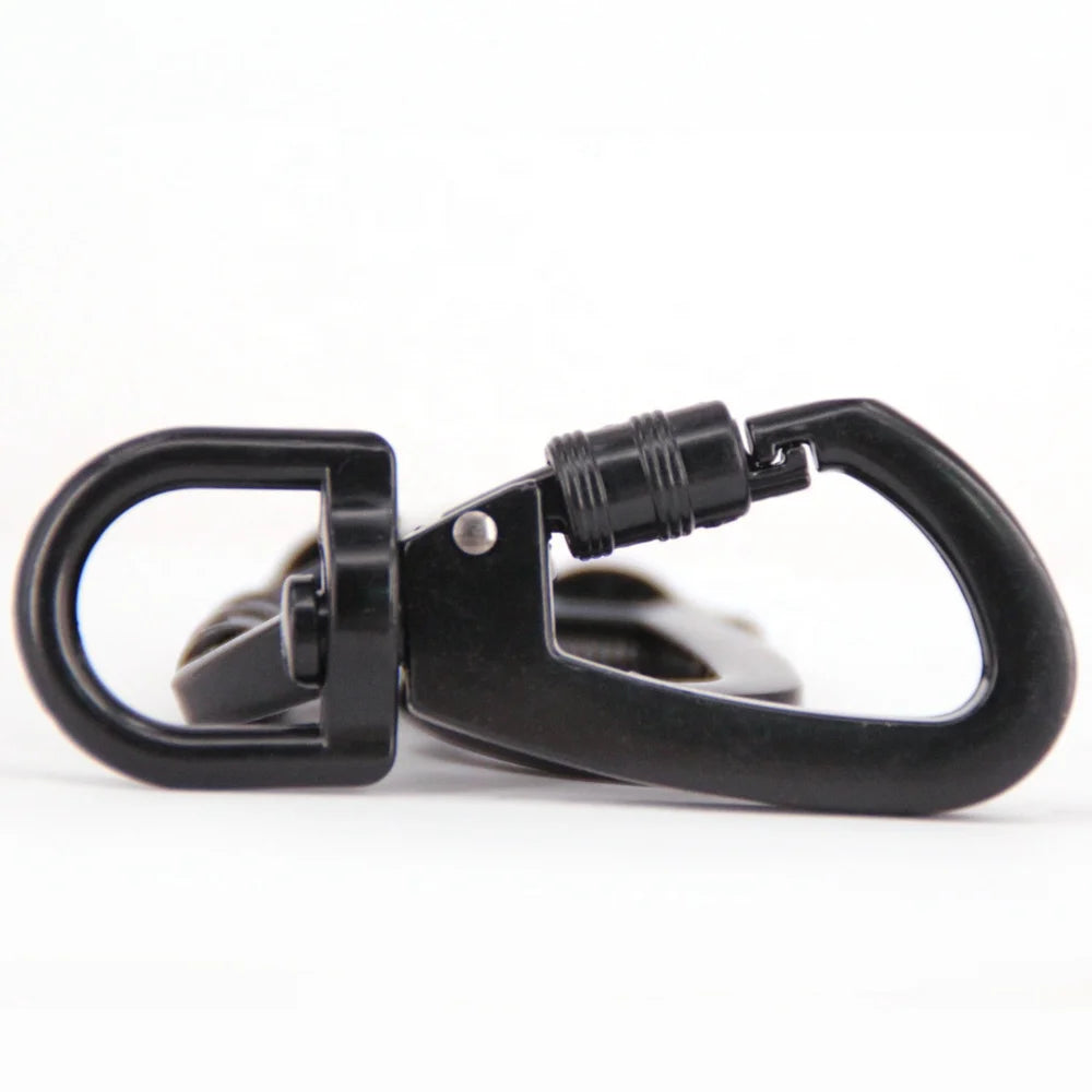 Baichao M16 Zinc Alloy Lightweight D Shape Rotating Dog Clip Swivel Locking Chain Snap Carabiner Hook for Mining Camping Pet Use