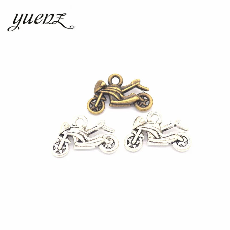 YuenZ Antique Silver Color Motorcycle Pendants Charms DIY Jewelry Findings for Necklace Jewelry Making 21*13mm J133