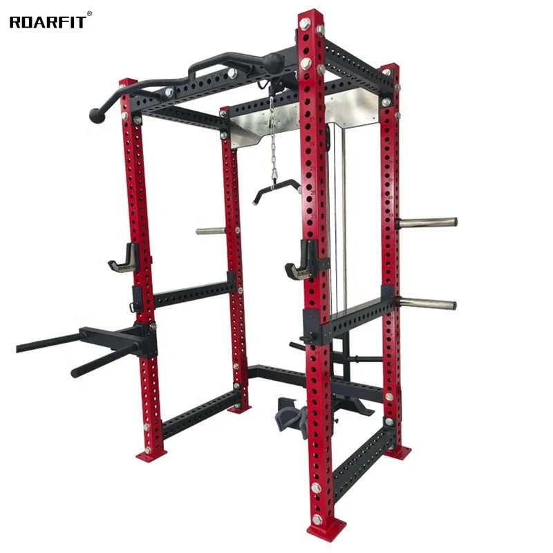 Squat Cage and Pull up and Lat Pulldown and Low Row for Gym Multifunctional Station