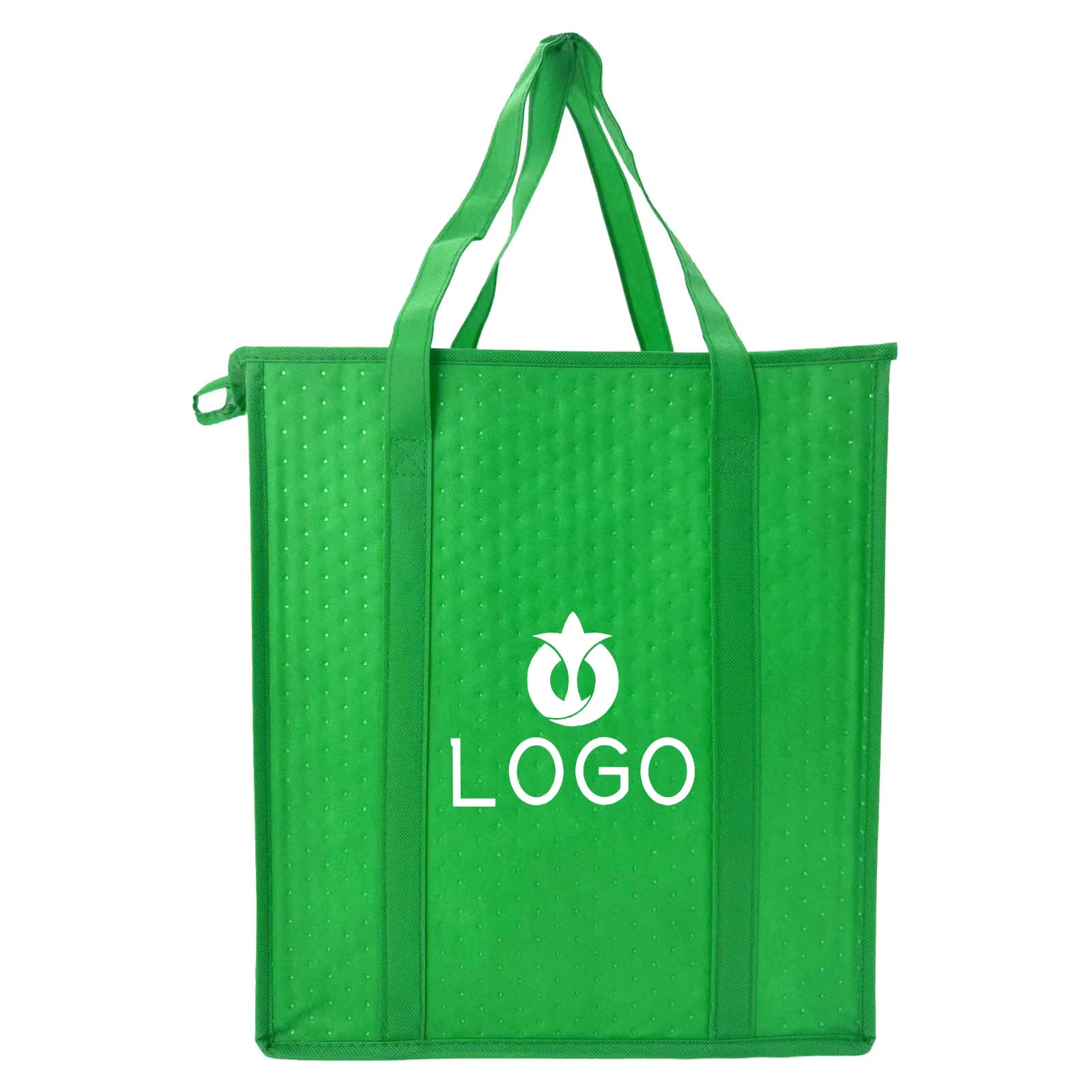 20L Insulated Lunch Cooler Tote with Thermal Nonwoven Printed Foam Printed Blank Zipper for Food Picnic Grocery Shopping Packing