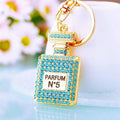 Luxury Pattern Bag Hanger Personalized Fashion Perfume Bottle Decorations with Diamond Fashion Key Chain