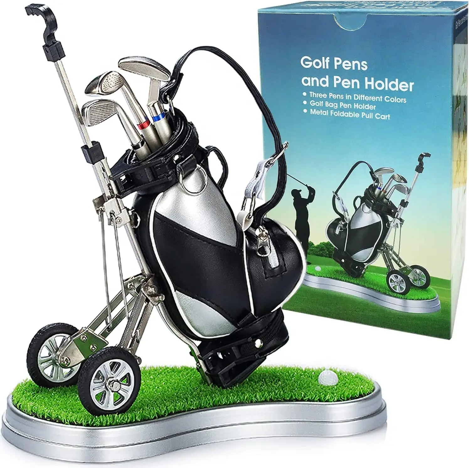 The Unique 3-piece Golf Pen Holder Desktop Accessory Is Perfect for Fashionable Golf Desktop Decoration of Gifts and Souvenirs