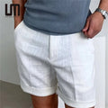 Custom Logo Hot Selling Vintage Fashion Men Casual Boho Cotton Linen Drawstring Plus Size Beach Shorts