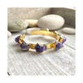BM33962 Raw Amethyst Crystals Healing Stones Free Form Adjustable Cuff Bangle Gold Plated Bracelet Bridal Wedding Jewelry Gift