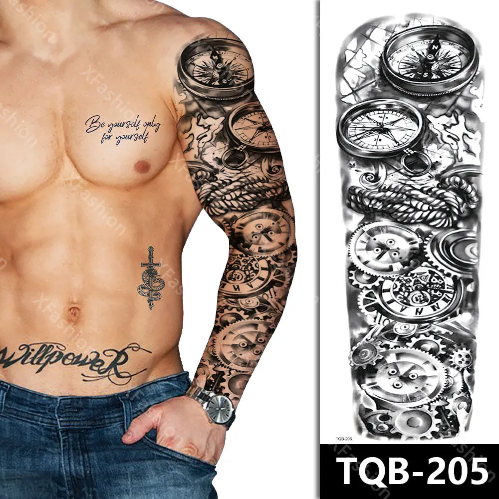 Adesivi Per Tatuaggi Temporanei Di Grandi Colorful Large Size Full Arm Body Art Waterproof Temporary Tattoo Sticker