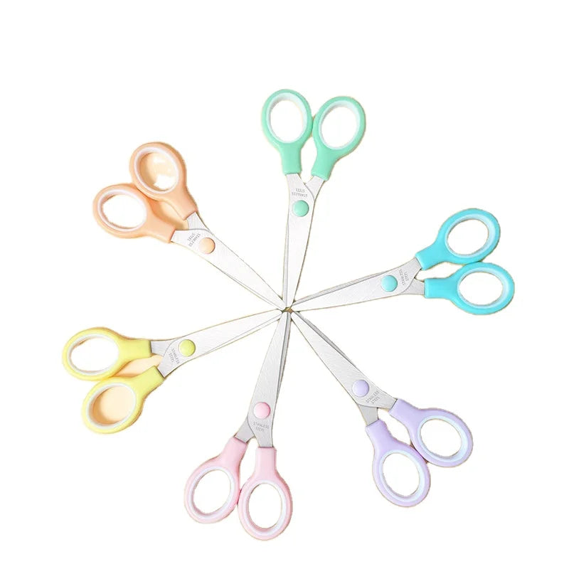 (645XY) Double Ring Handmade Scissors Stainless Steel Suitable for DIY Paper Cutting Home Scissors