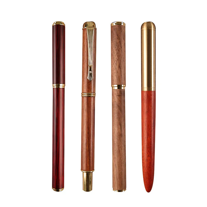2025 New Design Wholesale High End Premium Wooden Pen Manufacture Stylo Personnalis Wood Fountain Pens Carved