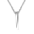 Silver Color Stainless Steel Twisted Bar Pendant High Polished Custom Fashion Jewelry Necklaces for Birthday Gift