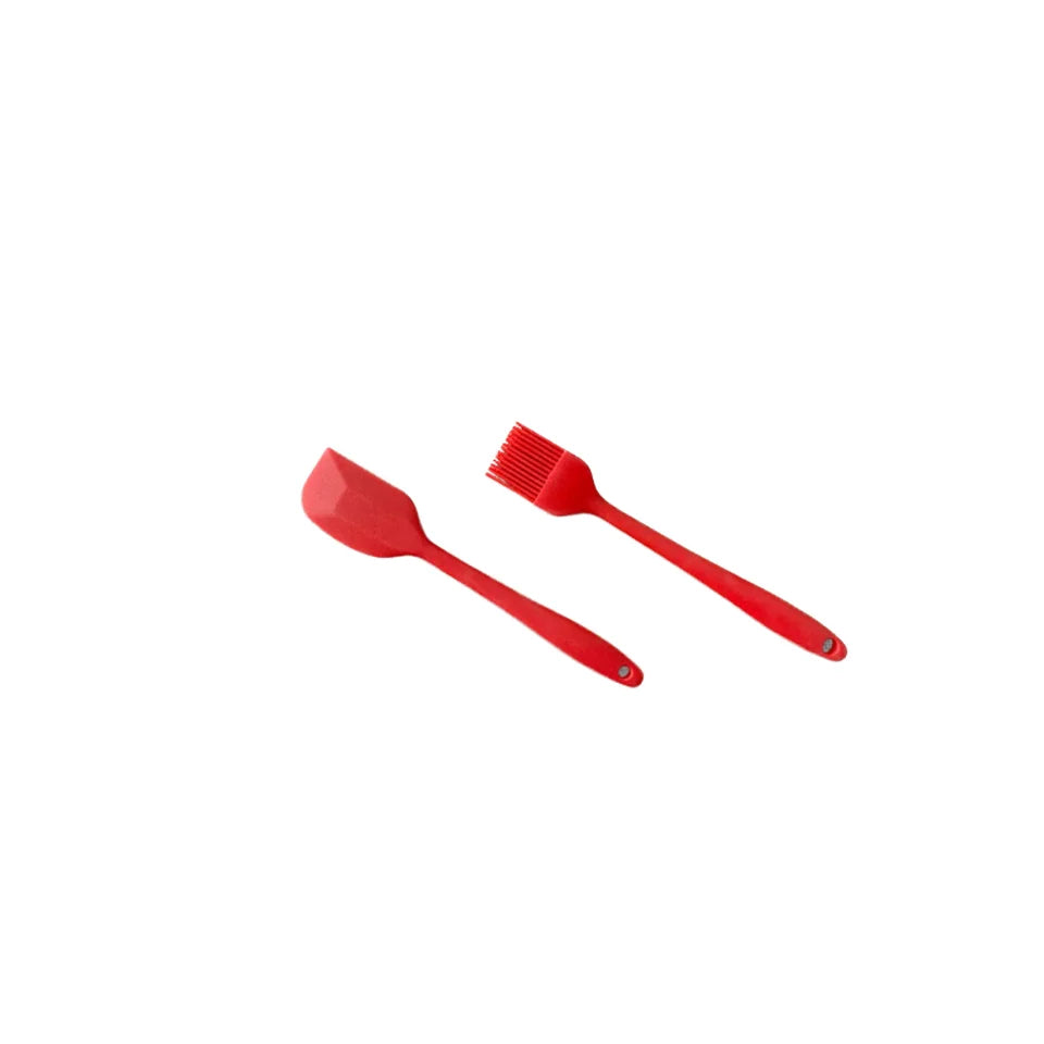Food Grade Non-Stick Silicone Spatula Set of 2 Eco-Friendly Customizable Butter Cooking Scraper for Cookie Pastry Cake Baking