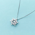 Radiant Zircon Lovely Snowflake Adjustable Sterling Silver 925 Pendant Necklace for Women Fine Jewelry Christmas Gift