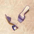 3 Color Transparent square Heel slippers Mid Heel Sandals A16