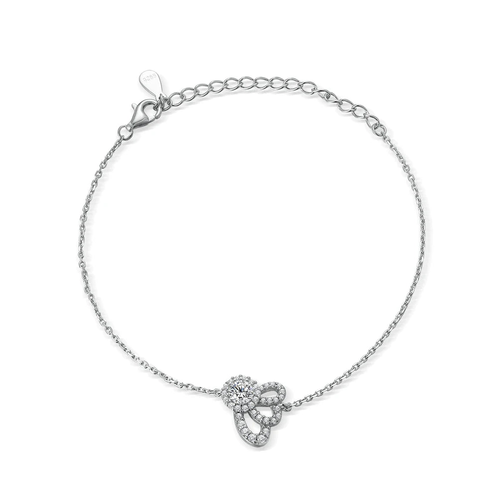 Jewelry Supplier Custom Logo Luxury Design 925 Silver Rhodium Plated Shiny CZ Bangle