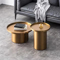 Luxury Metal Coffee Table Set Furniture Living Room  Stainless Steel Golden Round Coffee Table Set