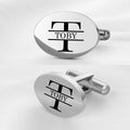 Qiuhan Father's Day Gift Accessories Stainless Steel DIY 26 Letter Customized Name Cufflink