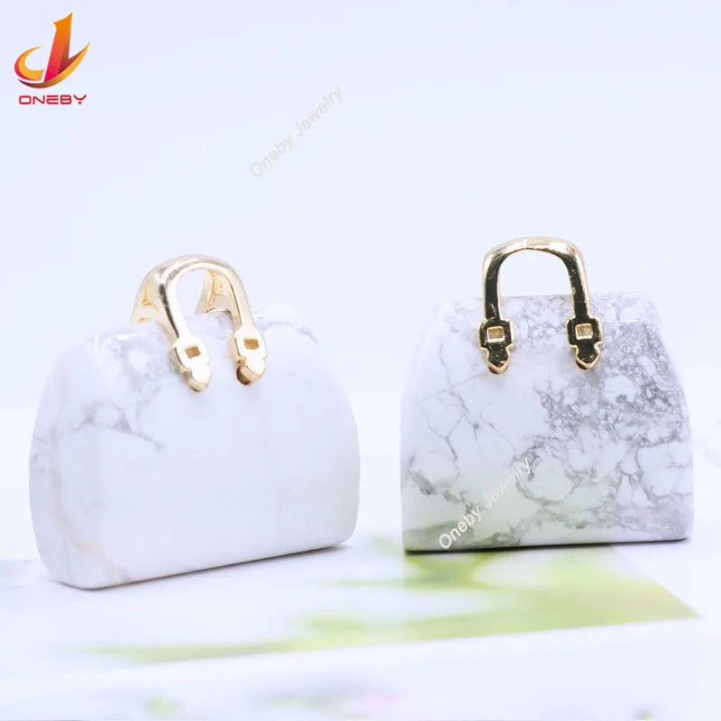 Custom Luxury Raw Crystalline Small Jade Custom Chain Natural Crystal Bag Stone Pendant