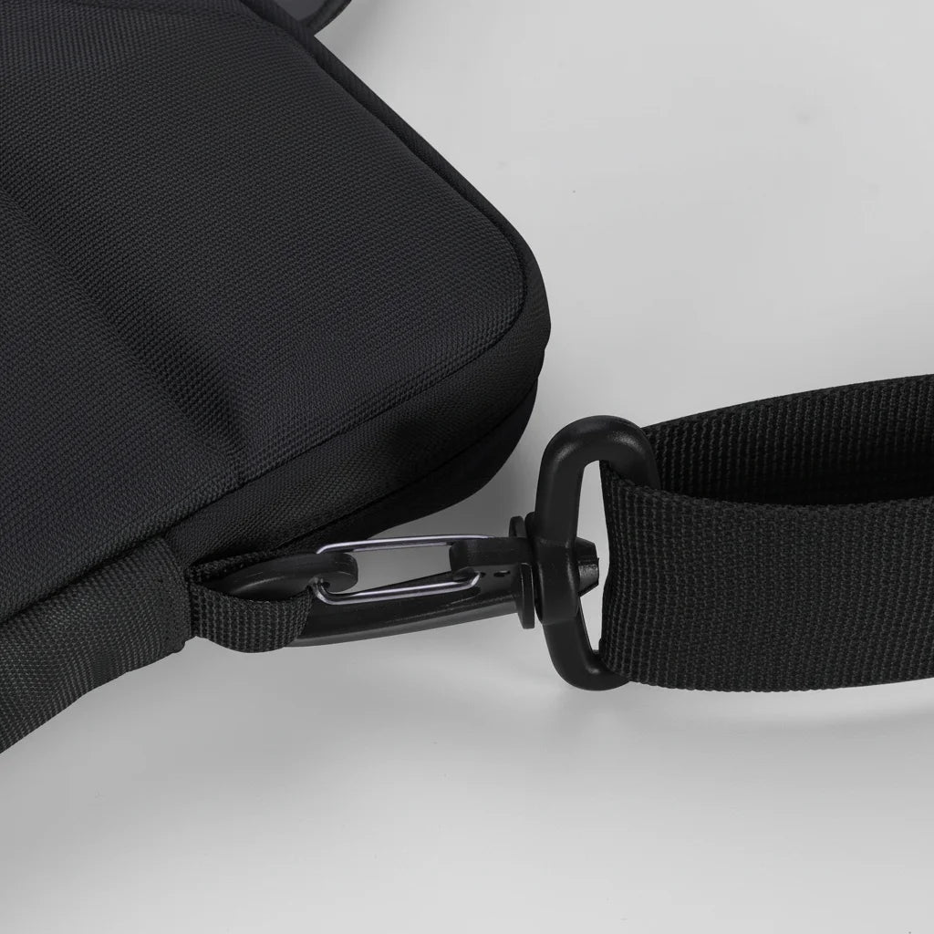 Modern 14\" Laptop Briefcase Genuine Leather with Zipper Closure Durable Simple Style PC Model 9658 Black Color