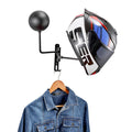 Multifunctional Motorcycle/BikeHelmet Wall Mount Holder - Heavy-Duty Metal Rack Adjustable Hooks Space-Saving Design for Garage