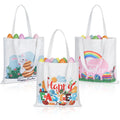 Wholesale Easter Bunny Bucket Canvas Easter Basket Personalized Egg Toys Gift Rabbit Tote Bag for Celebration Party Supplies