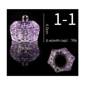 INS Style Rainbow Heart Shape Glass Pink Portable Powder Liquid Brush Holder Nail Art Tool Wholesale Crystal Nail Dappen Dish