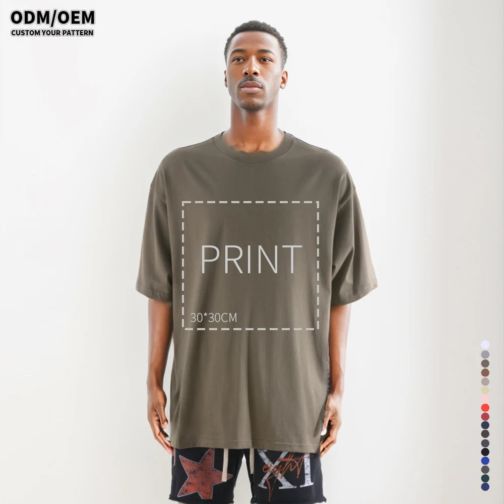 Sandian Print Slogan Pattern New Design Luxury Quality Cotton Loose Fit Little Drop Shoulder Brand Blank Oversized Men t Shirt